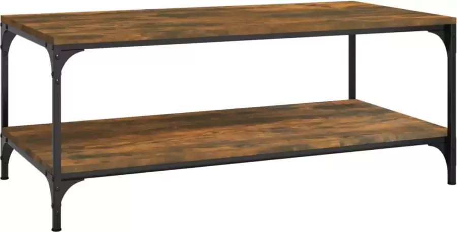 Modern life ModernLife' Salontafel 80x50x40 cm bewerkt hout gerookt eikenkleurig