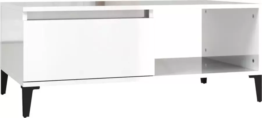 Modern life ModernLife' Salontafel 90x50x36 5 cm bewerkt hout hoogglans wit