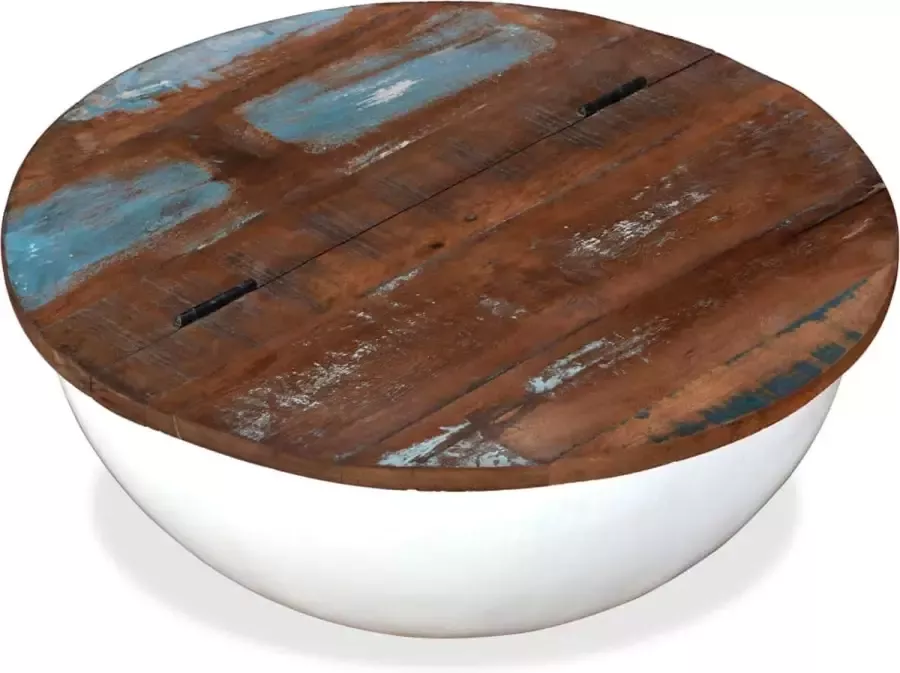 Modern life ModernLife' Salontafel komvormig massief gerecycled hout wit