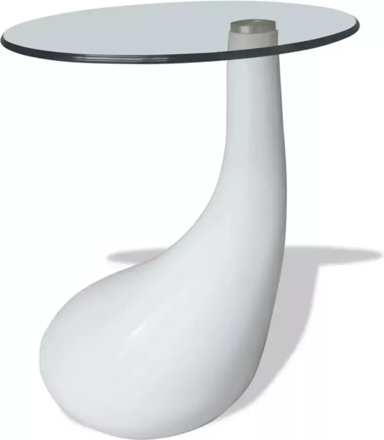 Modern life ModernLife' Salontafel met rond glazen tafelblad hoogglans wit