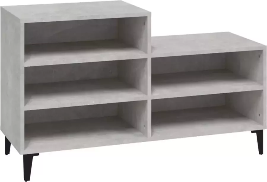 Modern life ModernLife' Schoenenkast 102x36x60 cm bewerkt hout betongrijs