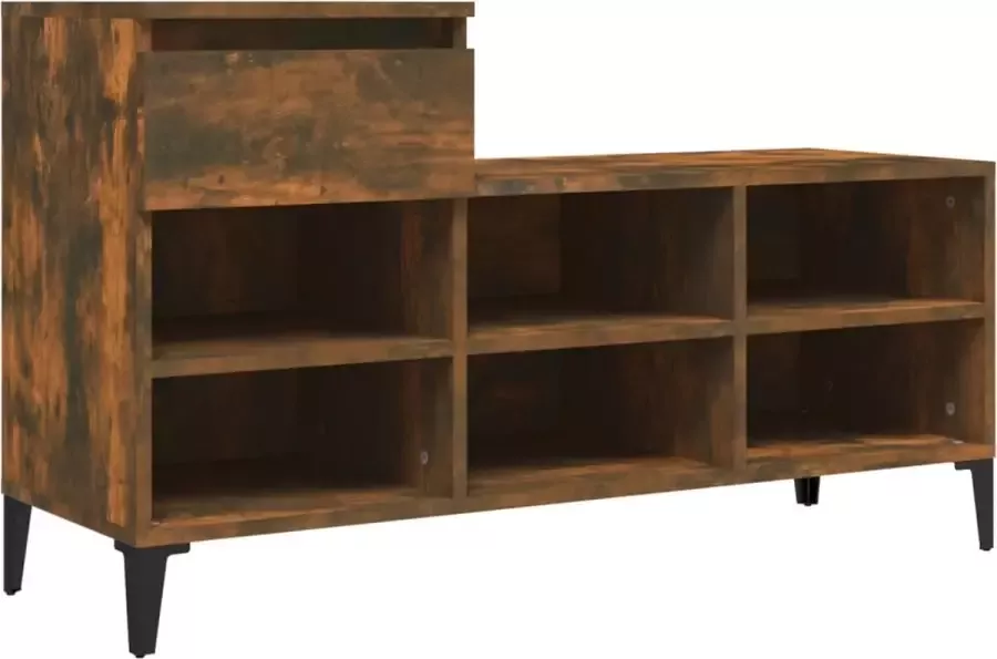 Modern life ModernLife' Schoenenkast 102x36x60 cm bewerkt hout gerookt eikenkleurig