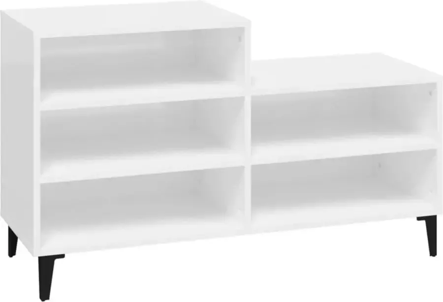 Modern life ModernLife' Schoenenkast 102x36x60 cm bewerkt hout hoogglans wit