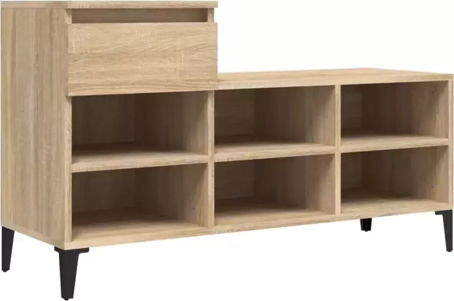 Modern life ModernLife' Schoenenkast 102x36x60 cm bewerkt hout sonoma eikenkleurig