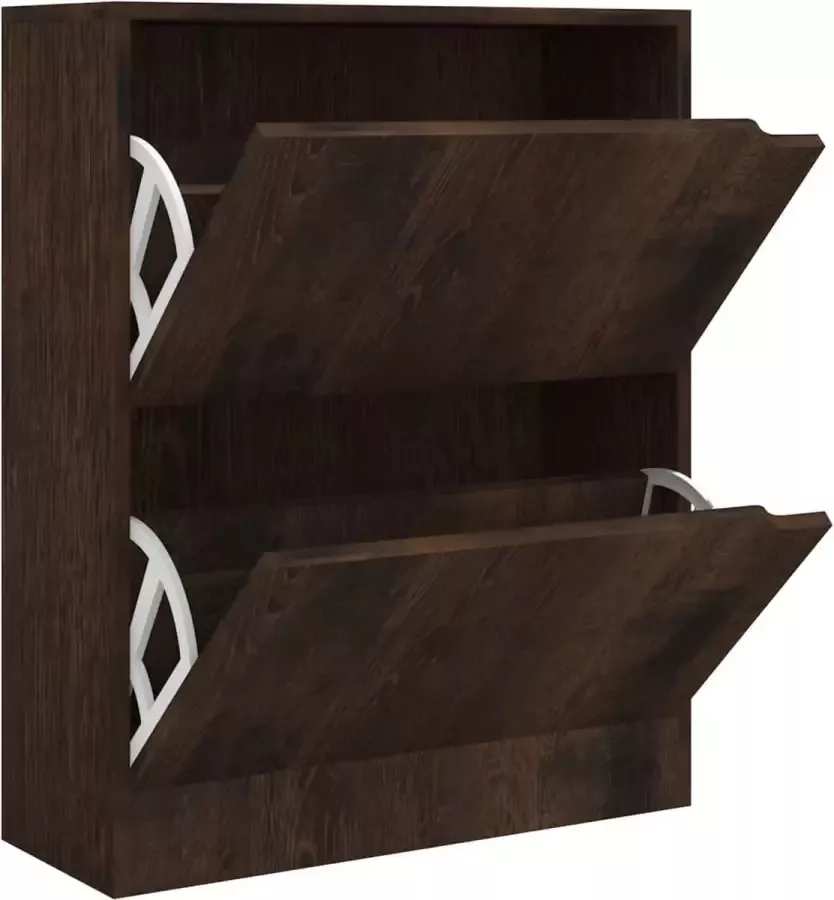 Modern life ModernLife' Schoenenkast 2 deuren 59x24x74 cm spaanplaat gerookt eiken