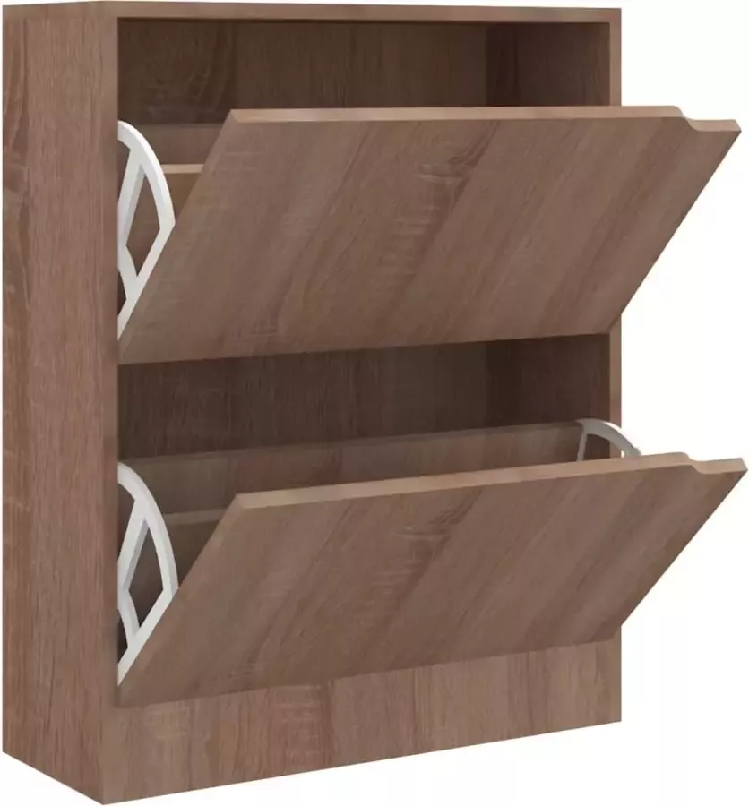 Modern life ModernLife' Schoenenkast 2 deuren 59x24x74 cm spaanplaat sonoma eikenkleur