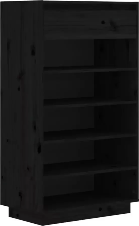 Modern life ModernLife' Schoenenkast 60x34x105 cm massief grenenhout zwart