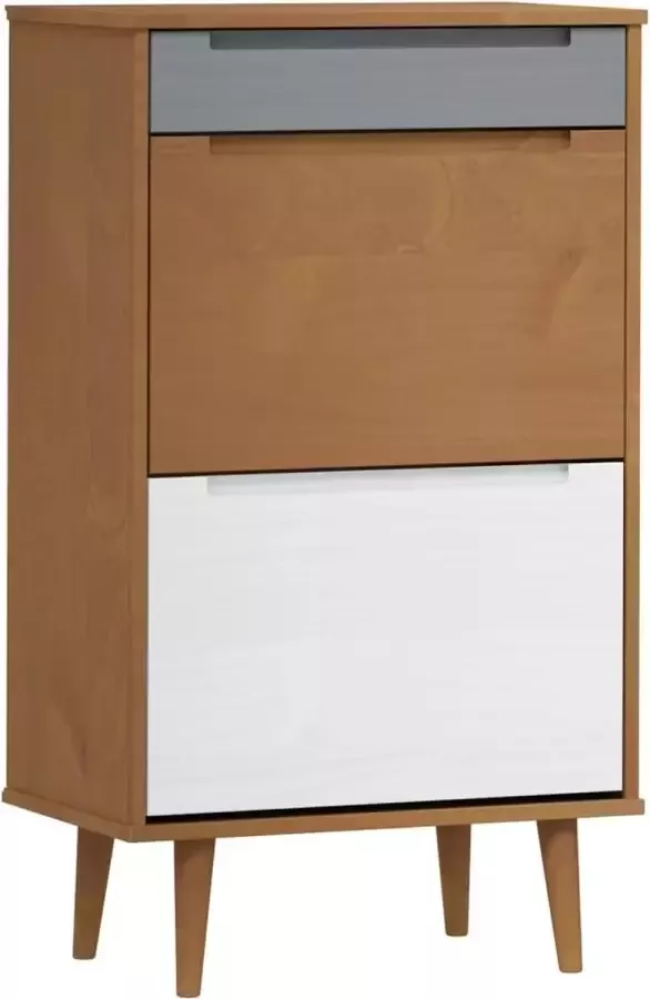 Modern life ModernLife' Schoenenkast MOLDE 59 5x35x103 cm massief grenenhout bruin