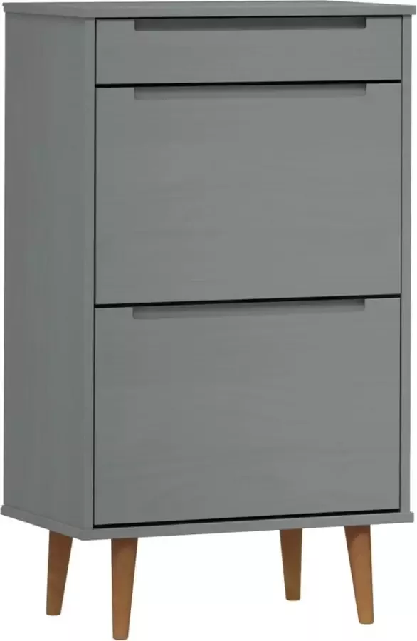 Modern life ModernLife' Schoenenkast MOLDE 59 5x35x103 cm massief grenenhout grijs