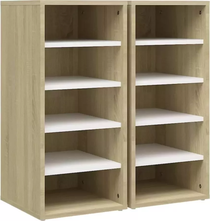 Modern life ModernLife' Schoenenkasten 2 st 31 5x35x70 cm spaanplaat wit sonoma eiken