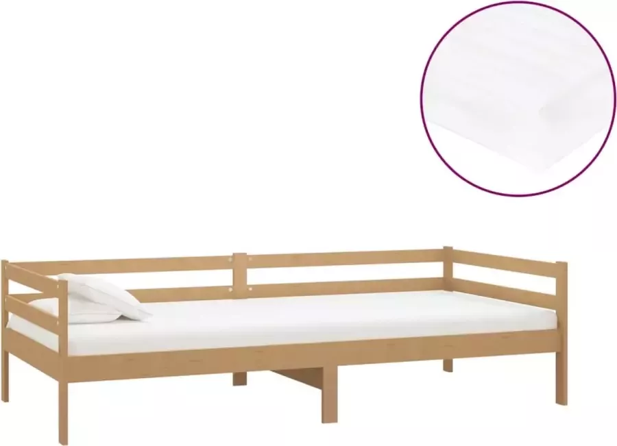 Modern life ModernLife' Slaapbank met matras massief grenenhout honingbruin 90x200 cm