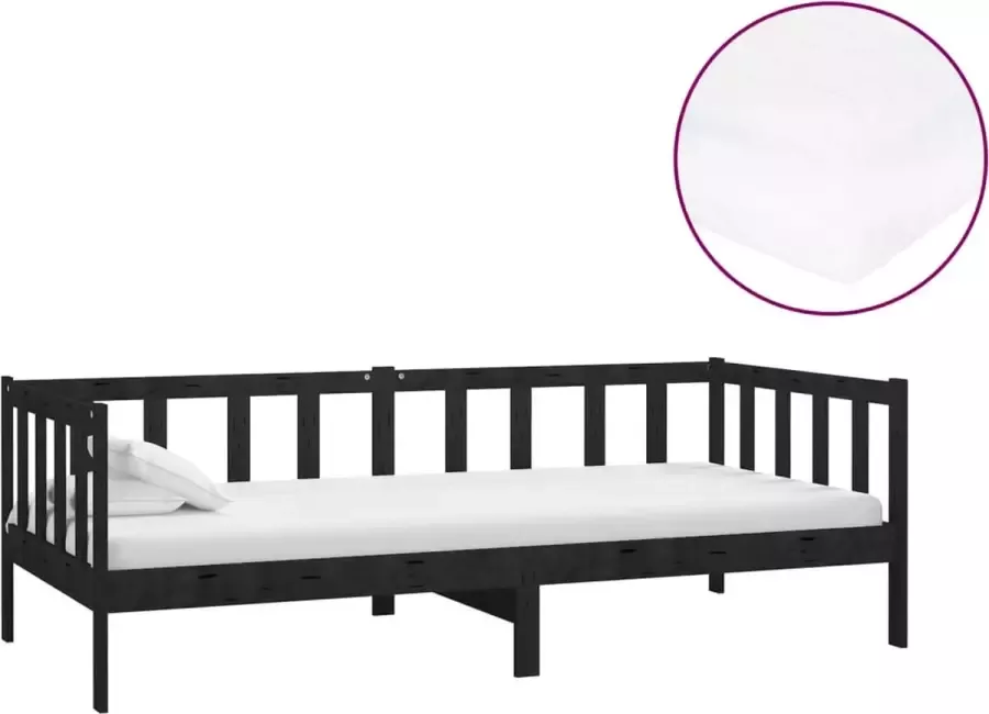 Modern life ModernLife' Slaapbank met matras massief grenenhout zwart 90x200 cm