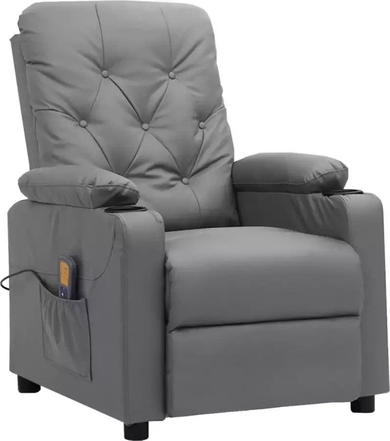 LuxerLiving LuxeLivin' Sta-op-massagestoel verstelbaar kunstleer grijs