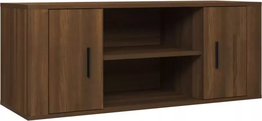 Modern life ModernLife' Tv-meubel 100x35x40 cm bewerkt hout bruineikenkleurig