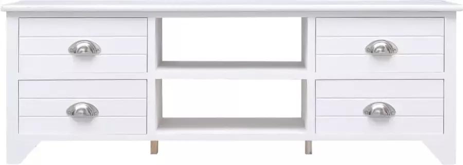 Modern life ModernLife' Tv-meubel 108x30x40 cm massief paulowniahout wit