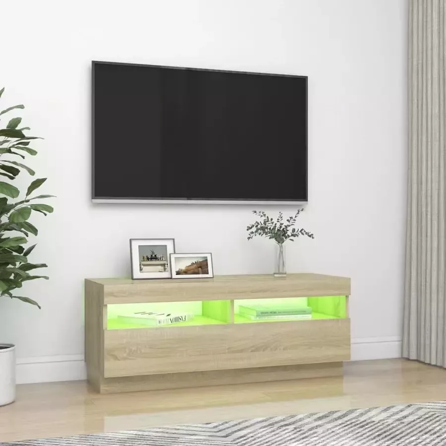 Modern life ModernLife' Tv-meubel met LED-verlichting 100x35x40 cm sonoma eikenkleurig