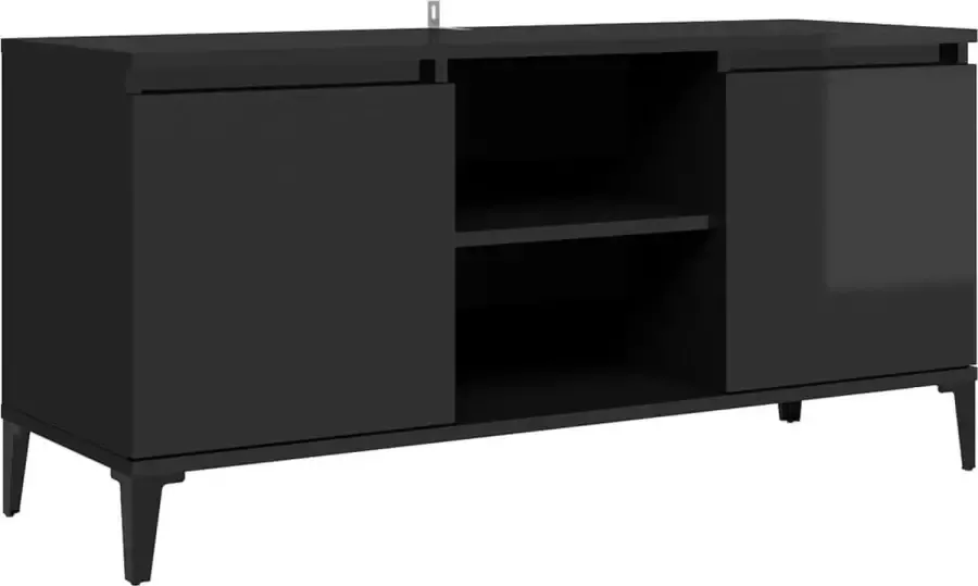 LuxerLiving LuxeLivin' Tv-meubel met metalen poten 103 5x35x50 cm hoogglans zwart