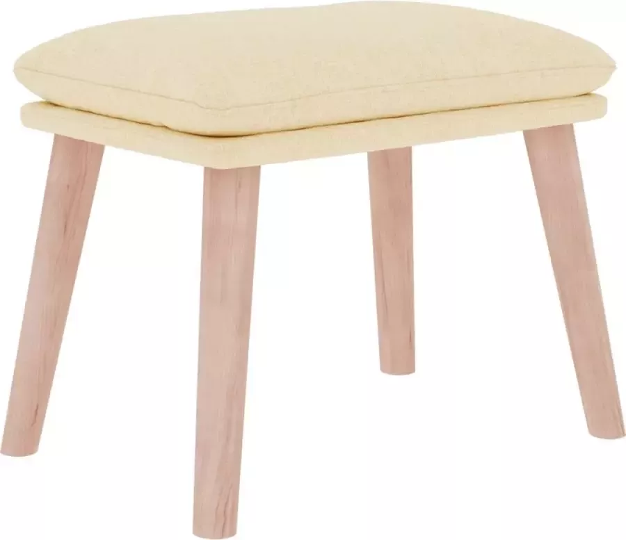 Modern life ModernLife' Voetenbank 45x29 5x35 cm stof crèmekleurig