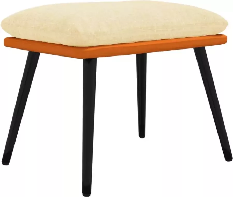 Modern life ModernLife' Voetenbank 45x29 5x39 cm stof en kunstleer crèmekleurig oranje