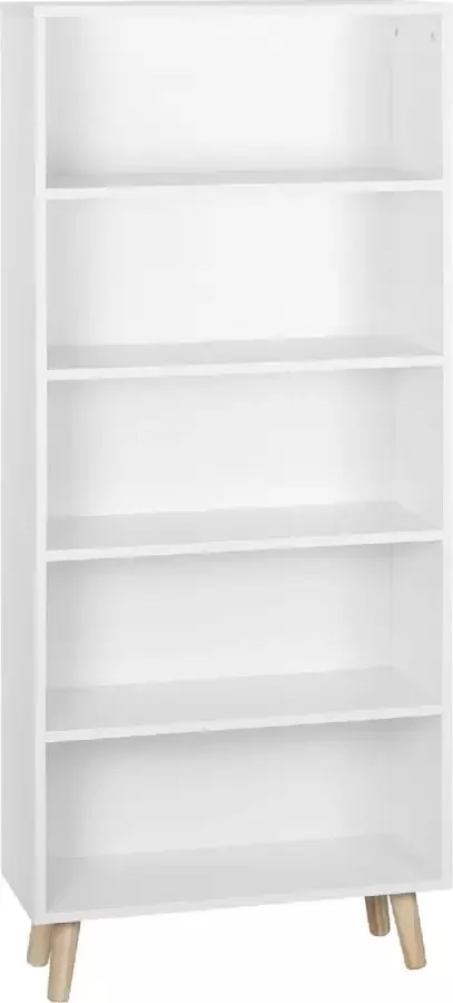 Luxiqo Houten Boekenkast Wit Boekenrek Modern Boekenkast Open 60x24x144cm Wit Hout