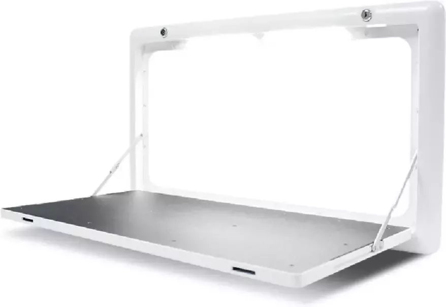 Luxiqo Klaptafel met LED – Wandtafel – Vouwtafel – Tafel Opvouwbaar – Tafel Opklapbaar – Trailer Tafel – Camper Tafel – Caravan Tafel – Met LED Verlichting – Wit