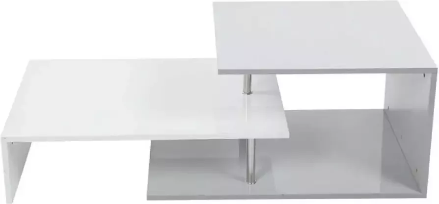 Luxiqo Salontafel Design Salontafel Tweekleurig -Salontafel Modern Koffietafel Salontafel Wit Salontafel Rechthoek Salontafel Hoogglans Grijs Wit
