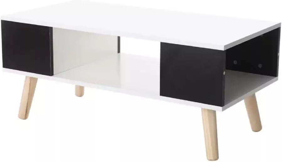 Luxiqo Salontafel Modern Tafel met Opbergfunctie Koffietafel Salontafel Wit Salontafel Rechthoek Salontafel Hout 92 x 50 x 45 57 cm Wit