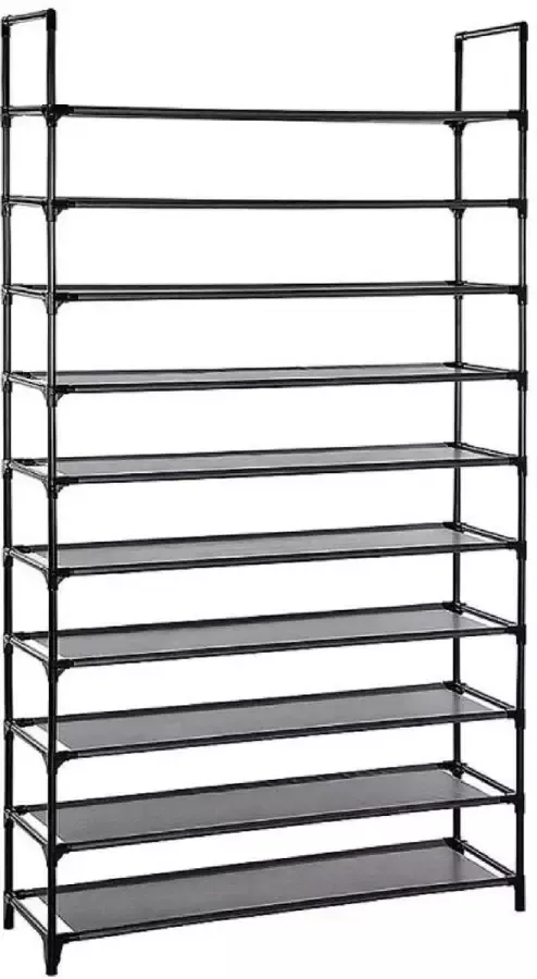 Luxiqo Schoenenkast Stellingkast Schoenen Opbergkast Verstelbare Kast Schoenenrek Instelbaar Schoenenrek 100 x 30 x 176 cm Zwart