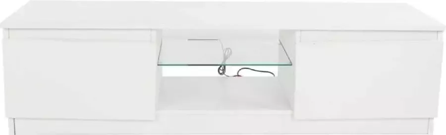 Luxiqo TV Meubel LED TV Kast Modern TV Meubel Wit 2 Deuren Opbergkast 130 x 35 x 35cm Wit