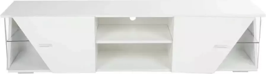 Luxiqo TV Meubel LED TV Kast Modern TV Meubel Wit 2 Deuren Opbergkast 150 x 33 x 37cm Wit