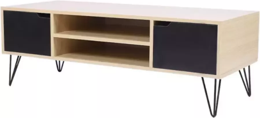 Luxiqo TV Meubel Modern TV Meubel TV Meubel Industrieel 2 Deuren Opbergkast 113 x 40 x 45cm Eiken Zwart