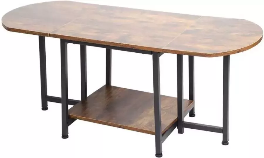Luxiqo Vintage Salontafel Koffietafel Salontafel Modern Salontafel Industrieel Salontafel Ovaal Salontafel Hout 106 x 48 x 46cm Vintage Hout