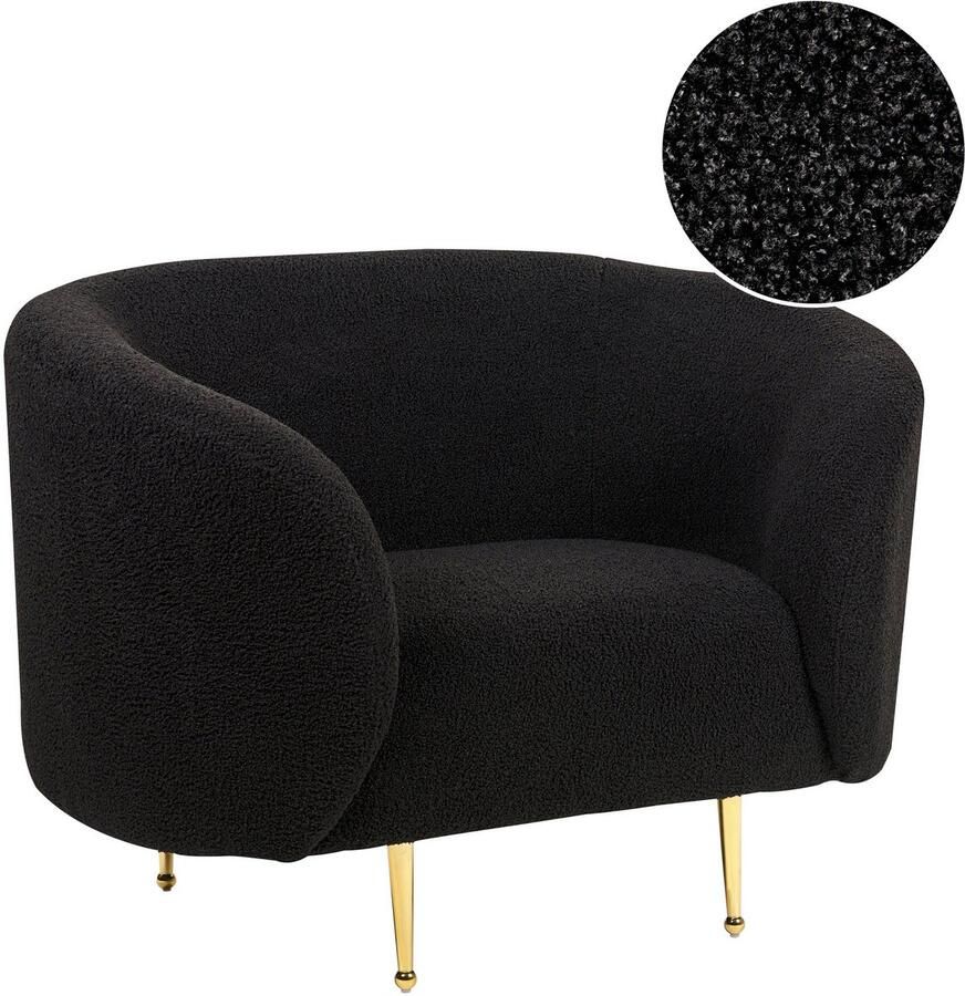 LUXSIT BELIANI LOEN Fauteuil Zwart Bouclé - Foto 2