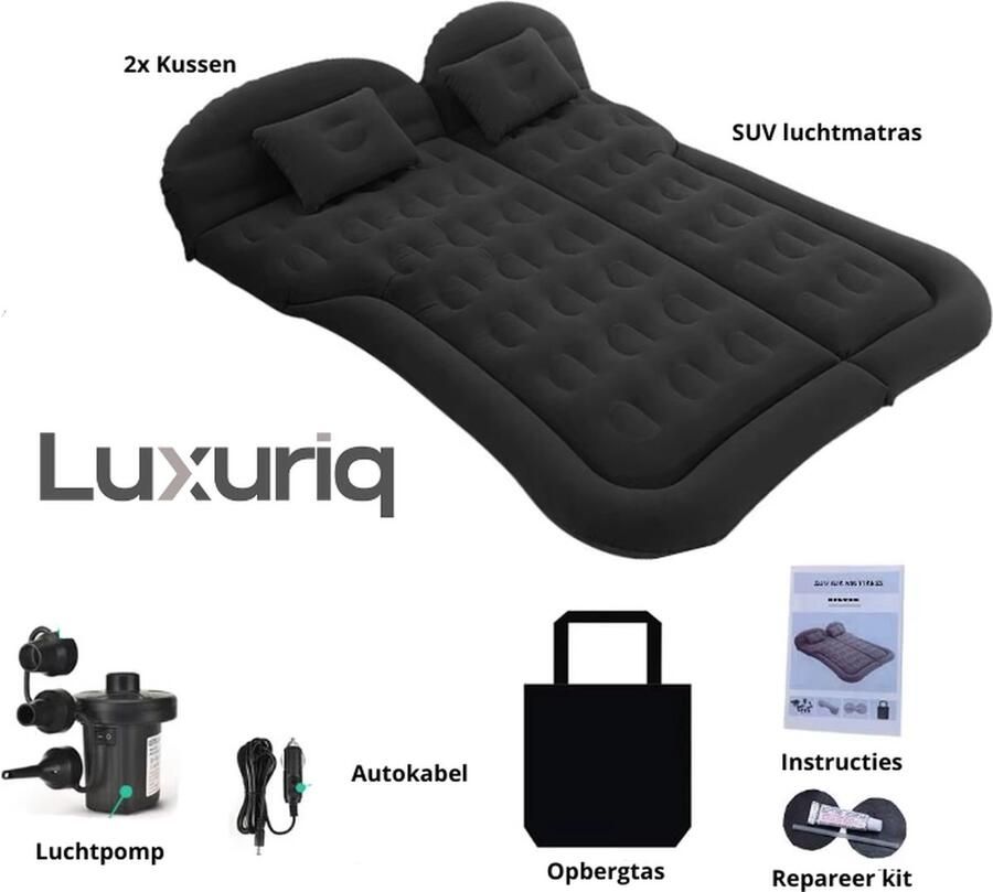 Luxuriq Auto Luchtbed Luchtmatras Inclusief Elektrische Pomp & Accessoires Grijs - Foto 2