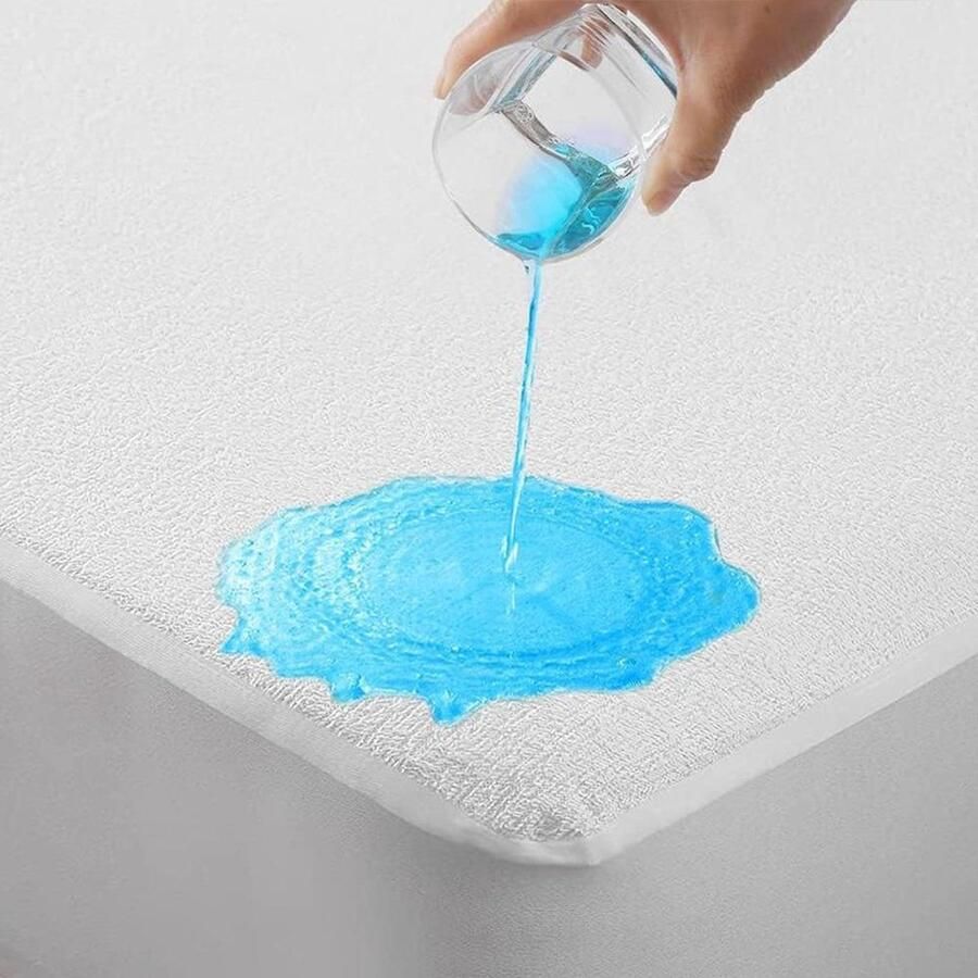 Luxury dreams Waterdicht Molton hoeslaken- TPU- Extra beschermlaag- Rondom Elastiek- Twijfelaar 120x200+30 CM Wit