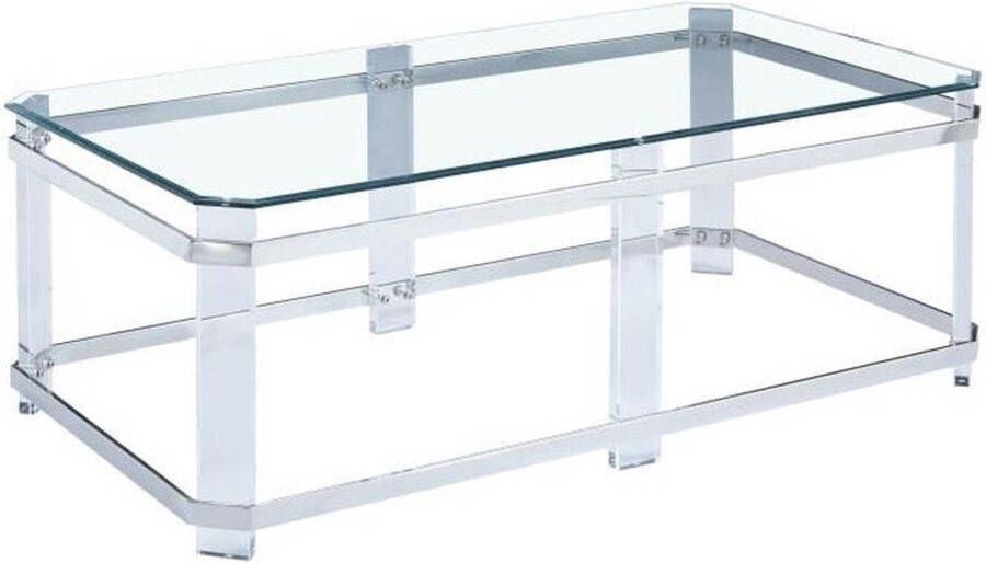 luxury living Linne Salontafel Clear Silver 130CM