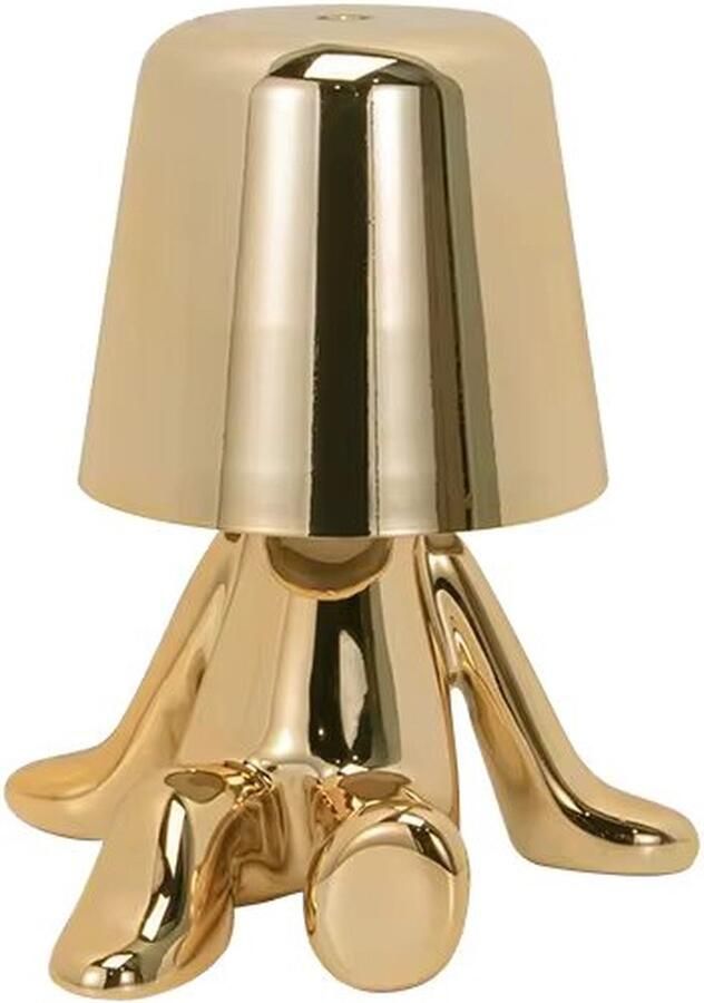 LUXUS Bins Brother Tafellamp Goud Mr Wonder Gouden mannetje Design Decoratieve accessoire Decoratie woonkamer Decoratie slaapkamer Decoratie voor op tafel Decoratieve tafellamp Woonaccessoire