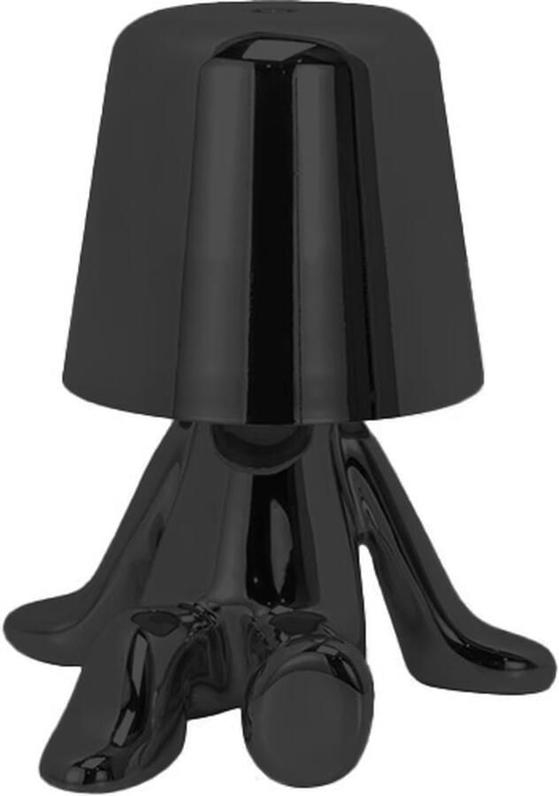 LUXUS Bins Brother Tafellamp Zwart Mr Wonder Gouden mannetje Design Decoratieve accessoire Decoratie woonkamer Decoratie slaapkamer Decoratie voor op tafel Decoratieve tafellamp Woonaccessoire