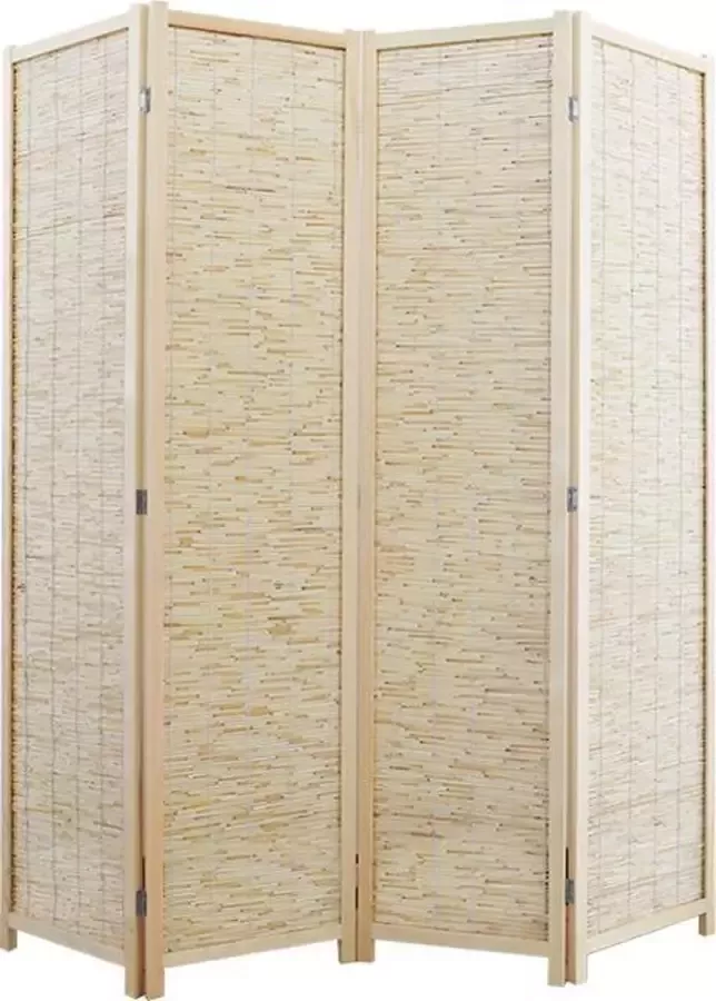 LW collection Kamerscherm Bamboe kamerschermen 4 panelen scheidingswand 170x160cm kant en klaar