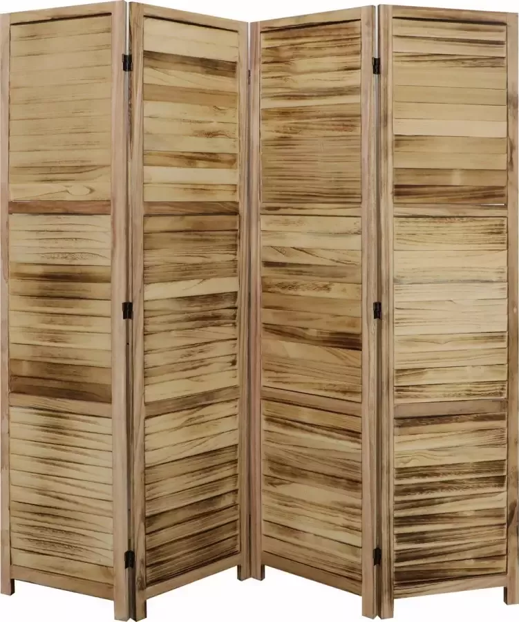 LW collection Kamerscherm hout kamerschermen hout 4 panelen scheidingswand bruin 172x160cm paravent kant en klaar