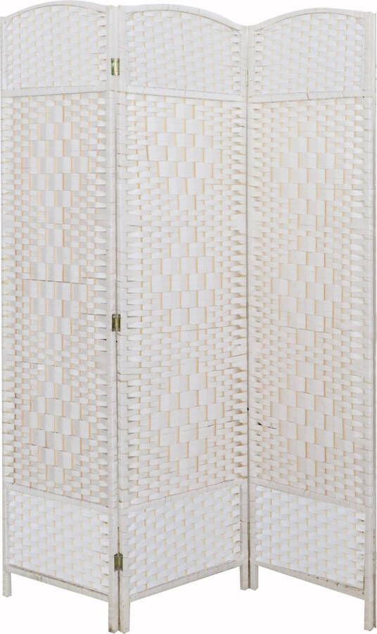 LW collection Kamerscherm Wit kamerschermen 3 panelen scheidingswand 170x120cm paravent kant en klaar