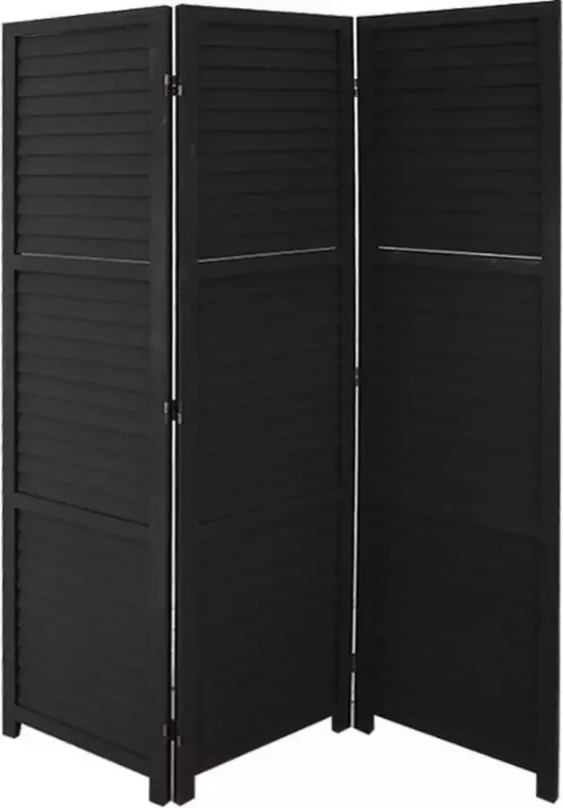 LW collection Kamerscherm zwart hout kamerschermen 3 panelen scheidingswand 170x120 kant en klaar