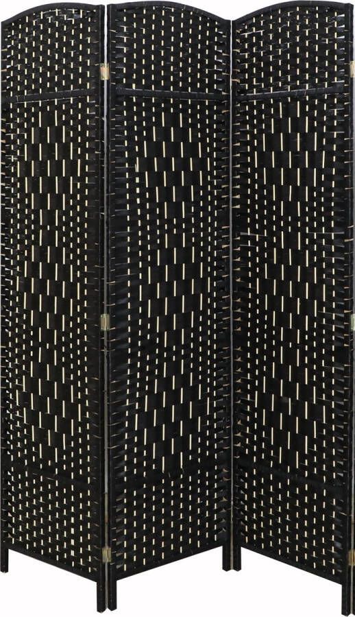 LW collection kamerscherm zwart kamerschermen 3 panelen scheidingswand 170x120cm paravent kant en klaar