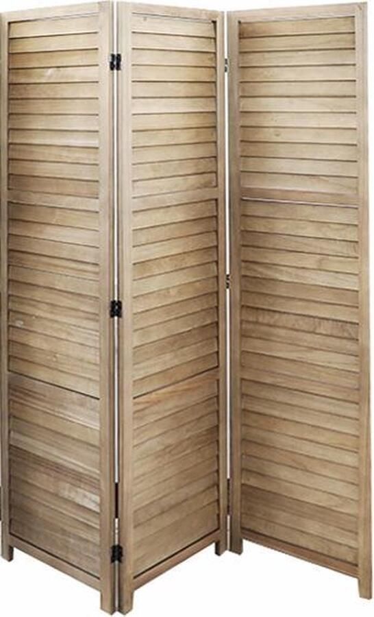 LW collection Kamerscherm bruin hout kamerschermen 3 panelen scheidingswand 170x120cm paravent kant en klaar