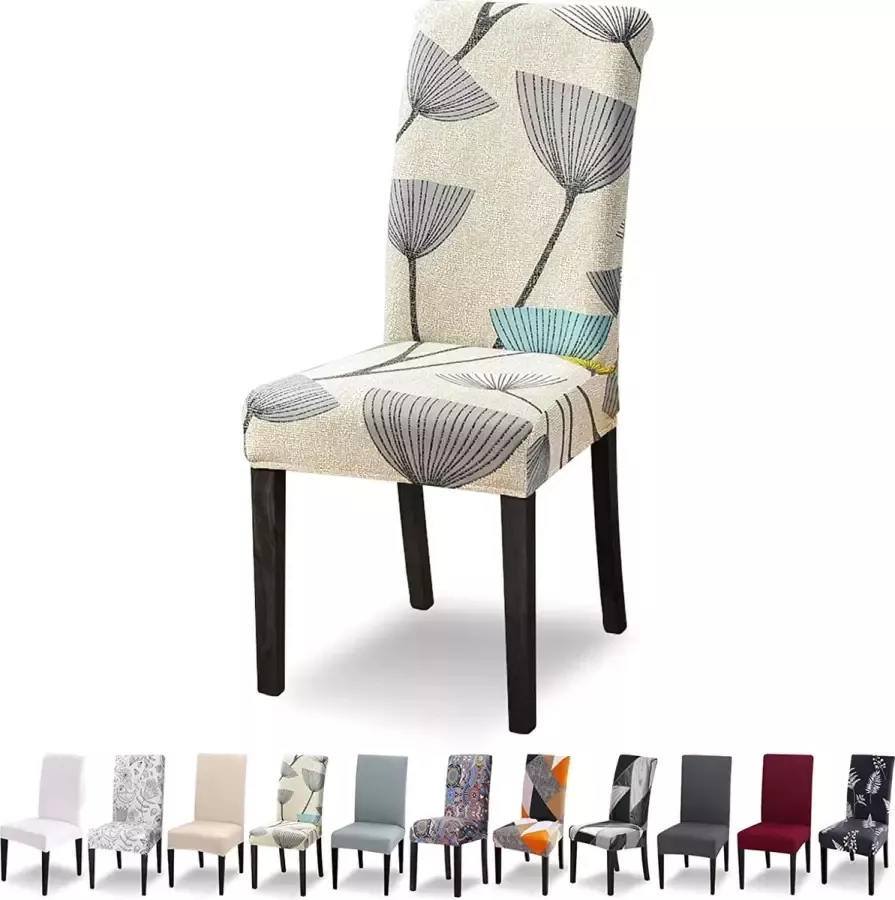 Lydevo Stoelhoezen set van 6 stuks stretch moderne stoelhoezen voor eetkamerstoelen stoelhoezen voor schommelstoelen universeel wasbaar afneembare stoelhoes voor eetkamer hotel banket keuken oranje