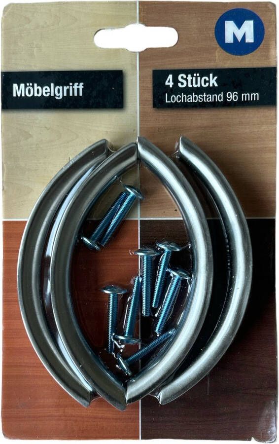 M Basic Meubelgreep 4 stuks RVS-Look