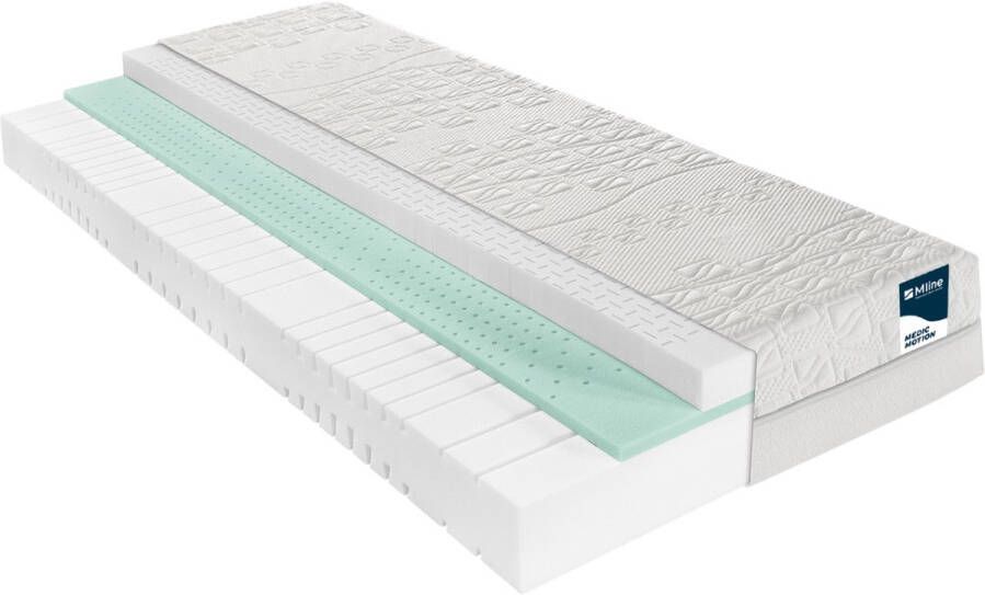 M line Medic Motion matras 160x210| Koudschuim matras Voor mensen met nekklachten en rugklachten 7 comfortzones Optimale drukontlasting Wasbare tijk Extra ventilerend Voor actieve slapers