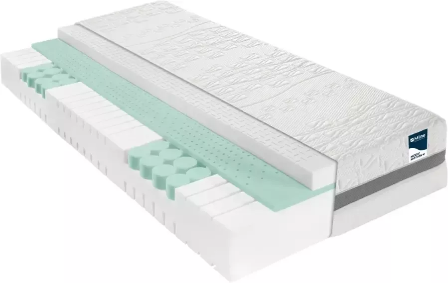 M line Medic Motion matras 80x200| Koudschuim matras Voor mensen met nekklachten en rugklachten 7 comfortzones Optimale drukontlasting Wasbare tijk Extra ventilerend Voor actieve slapers - Foto 2