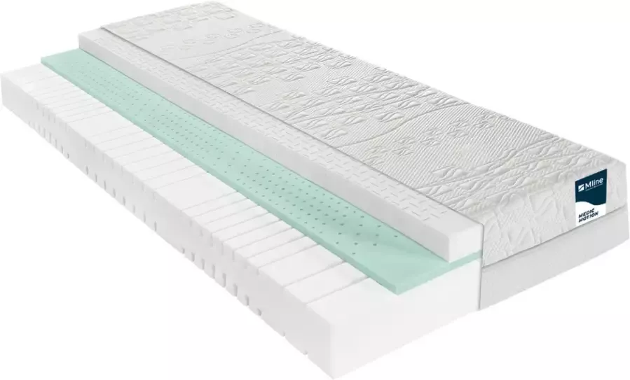 M line Medic Motion matras 90x210 Koudschuim matras Voor mensen met nekklachten en rugklachten 7 comfortzones Optimale drukontlasting Wasbare tijk Extra ventilerend Voor actieve slapers