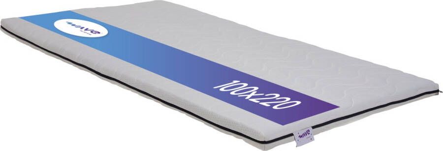 M line Wave topper 100 x 220 Topdekmatras Aircomfort laag Omdraaibare hardheid zacht & hard Anti allergeen Ademende topper Afritsbare en wasbare tijk
